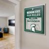 YouTheFan Officially-licensed NCAA Tide Fan Rules Wall Art, multiple layers, humorous team artwork sports fan motto, showcases funny rules, indoor decor(Michigan State Spartans)