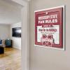 YouTheFan Officially-licensed NCAA Tide Fan Rules Wall Art, multiple layers, humorous team artwork sports fan motto, showcases funny rules, indoor decor(Mississippi State Bulldogs)