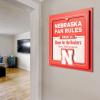 YouTheFan Officially-licensed NCAA Tide Fan Rules Wall Art, multiple layers, humorous team artwork sports fan motto, showcases funny rules, indoor decor(Nebraska Cornhuskers)
