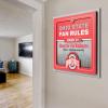YouTheFan Officially-licensed NCAA Tide Fan Rules Wall Art, multiple layers, humorous team artwork sports fan motto, showcases funny rules, indoor decor(Ohio State Buckeyes)