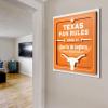 YouTheFan Officially-licensed NCAA Tide Fan Rules Wall Art, multiple layers, humorous team artwork sports fan motto, showcases funny rules, indoor decor(Texas Longhorns)