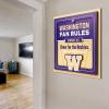 YouTheFan Officially-licensed NCAA Tide Fan Rules Wall Art, multiple layers, humorous team artwork sports fan motto, showcases funny rules, indoor decor(Washington Huskies)