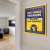 YouTheFan Officially-licensed NCAA Tide Fan Rules Wall Art, multiple layers, humorous team artwork sports fan motto, showcases funny rules, indoor decor(West Virginia Mountaineers)
