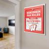 YouTheFan Officially-licensed NCAA Tide Fan Rules Wall Art, multiple layers, humorous team artwork sports fan motto, showcases funny rules, indoor decor(Wisconsin Badgers)