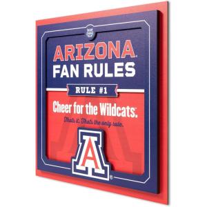 YouTheFan Officially-licensed NCAA Tide Fan Rules Wall Art, multiple layers, humorous team artwork sports fan motto, showcases funny rules, indoor decor(Arizona Wildcats)