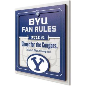 YouTheFan Officially-licensed NCAA Tide Fan Rules Wall Art, multiple layers, humorous team artwork sports fan motto, showcases funny rules, indoor decor(BYU Cougars)