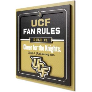 YouTheFan Officially-licensed NCAA Tide Fan Rules Wall Art, multiple layers, humorous team artwork sports fan motto, showcases funny rules, indoor decor(Central Florida Knights)