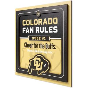 YouTheFan Officially-licensed NCAA Tide Fan Rules Wall Art, multiple layers, humorous team artwork sports fan motto, showcases funny rules, indoor decor(Colorado Buffaloes)