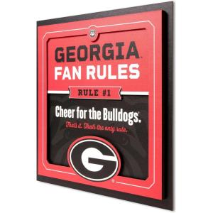 YouTheFan Officially-licensed NCAA Tide Fan Rules Wall Art, multiple layers, humorous team artwork sports fan motto, showcases funny rules, indoor decor(Georgia Bulldogs)