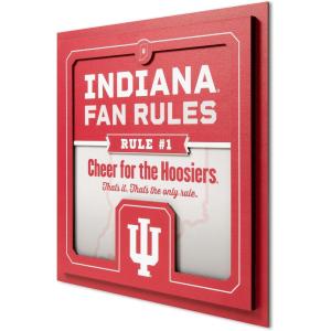 YouTheFan Officially-licensed NCAA Tide Fan Rules Wall Art, multiple layers, humorous team artwork sports fan motto, showcases funny rules, indoor decor(Indiana Hoosiers)