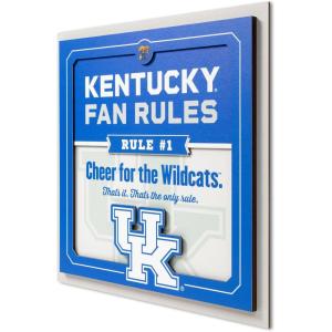 YouTheFan Officially-licensed NCAA Tide Fan Rules Wall Art, multiple layers, humorous team artwork sports fan motto, showcases funny rules, indoor decor(Kentucky Wildcats)