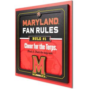 YouTheFan Officially-licensed NCAA Tide Fan Rules Wall Art, multiple layers, humorous team artwork sports fan motto, showcases funny rules, indoor decor(Maryland Terrapins)