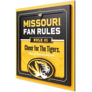 YouTheFan Officially-licensed NCAA Tide Fan Rules Wall Art, multiple layers, humorous team artwork sports fan motto, showcases funny rules, indoor decor(Missouri Tigers)