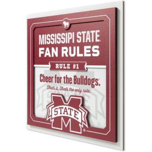 YouTheFan Officially-licensed NCAA Tide Fan Rules Wall Art, multiple layers, humorous team artwork sports fan motto, showcases funny rules, indoor decor(Mississippi State Bulldogs)