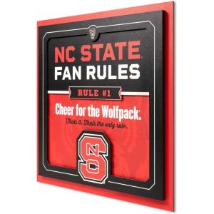 YouTheFan Officially-licensed NCAA Tide Fan Rules Wall Art, multiple layers, humorous team artwork sports fan motto, showcases funny rules, indoor decor(NC State Wolfpack)