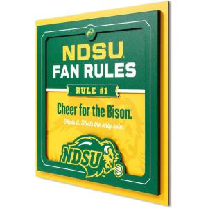 YouTheFan Officially-licensed NCAA Tide Fan Rules Wall Art, multiple layers, humorous team artwork sports fan motto, showcases funny rules, indoor decor(North Dakota State Bison)