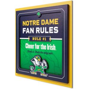 YouTheFan Officially-licensed NCAA Tide Fan Rules Wall Art, multiple layers, humorous team artwork sports fan motto, showcases funny rules, indoor decor(Notre Dame Fighting Irish)