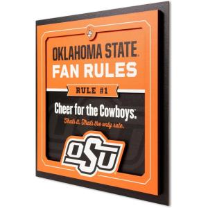 YouTheFan Officially-licensed NCAA Tide Fan Rules Wall Art, multiple layers, humorous team artwork sports fan motto, showcases funny rules, indoor decor(Oklahoma State Cowboys)
