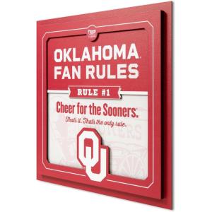 YouTheFan Officially-licensed NCAA Tide Fan Rules Wall Art, multiple layers, humorous team artwork sports fan motto, showcases funny rules, indoor decor(Oklahoma Sooners)