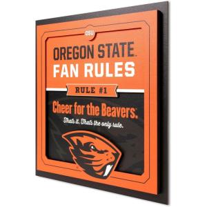 YouTheFan Officially-licensed NCAA Tide Fan Rules Wall Art, multiple layers, humorous team artwork sports fan motto, showcases funny rules, indoor decor(Oregon State Beavers)