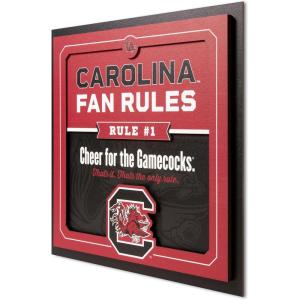 YouTheFan Officially-licensed NCAA Tide Fan Rules Wall Art, multiple layers, humorous team artwork sports fan motto, showcases funny rules, indoor decor(South Carolina Gamecocks)