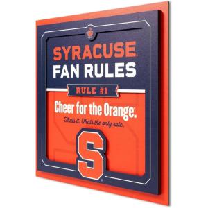 YouTheFan Officially-licensed NCAA Tide Fan Rules Wall Art, multiple layers, humorous team artwork sports fan motto, showcases funny rules, indoor decor(Syracuse Orange)
