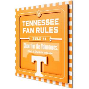 YouTheFan Officially-licensed NCAA Tide Fan Rules Wall Art, multiple layers, humorous team artwork sports fan motto, showcases funny rules, indoor decor(Tennessee Volunteers)