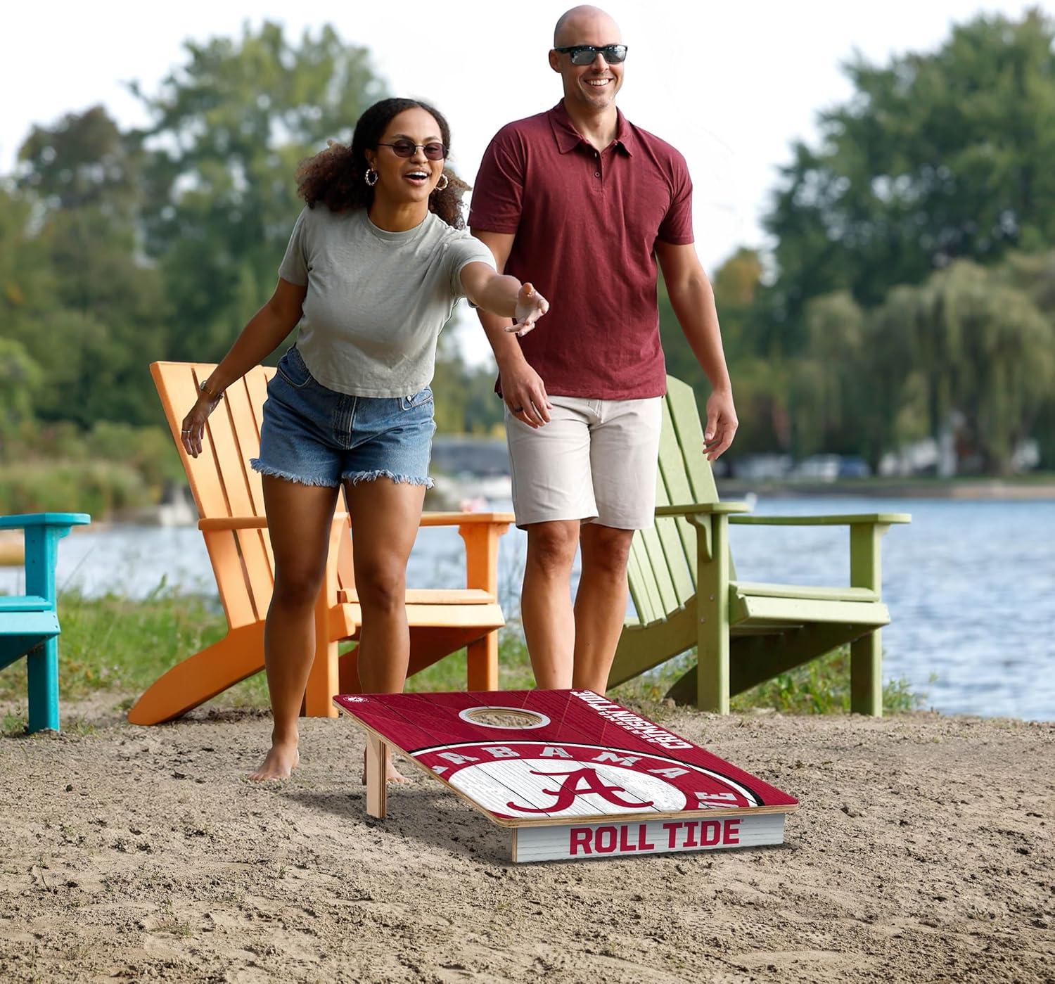 image:imageYouTheFan NCAA 2 x 3 Wood Cornhole Game with Logo BagsAlabama Crimson Tide
