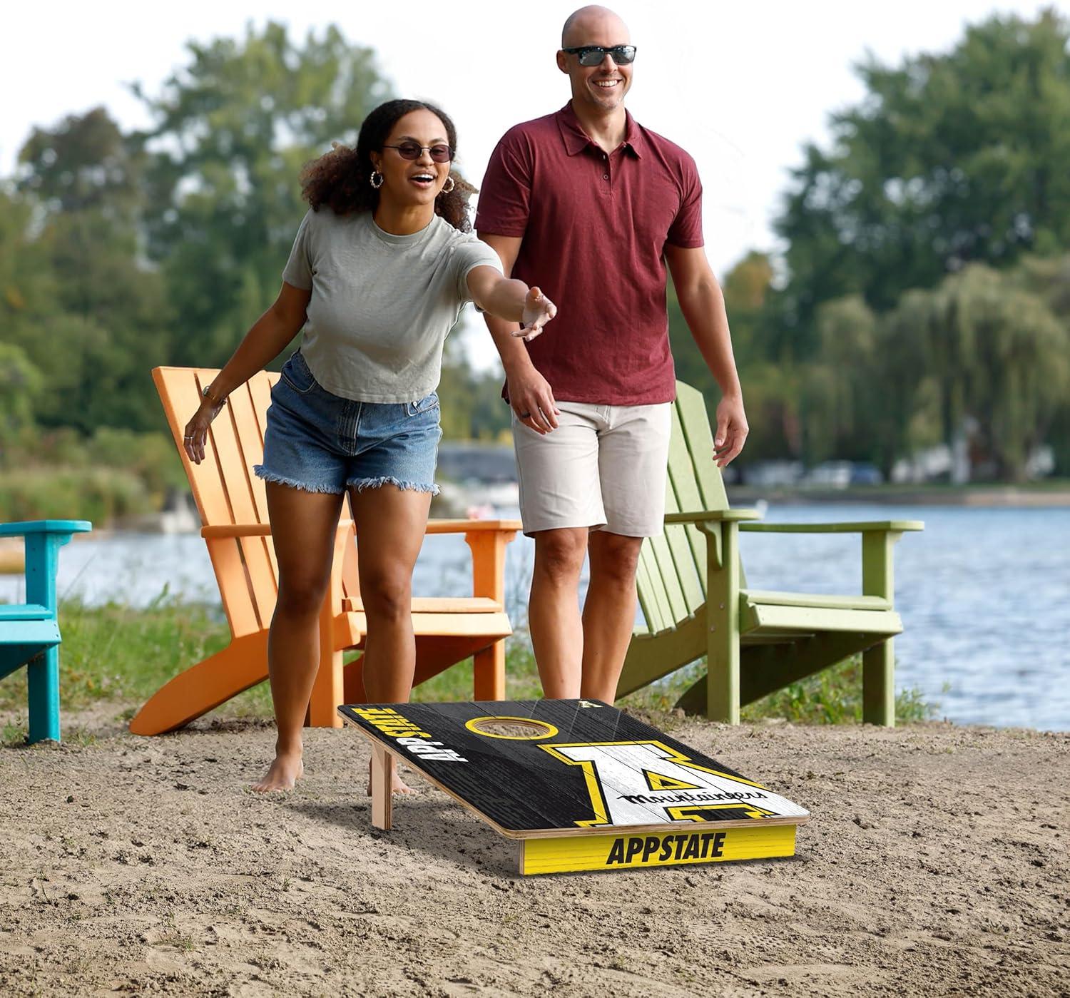 image:imageYouTheFan NCAA 2 x 3 Wood Cornhole Game with Logo BagsAppalachian State Mountaineers