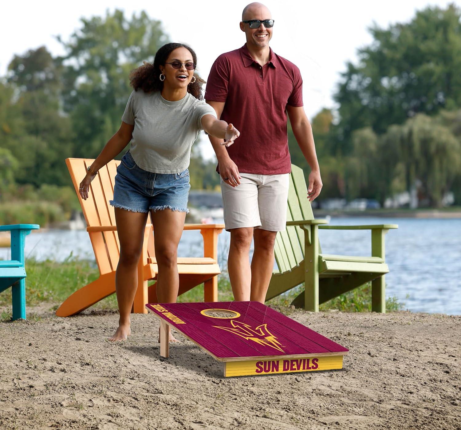 image:imageYouTheFan NCAA 2 x 3 Wood Cornhole Game with Logo BagsArizona State Sun Devils
