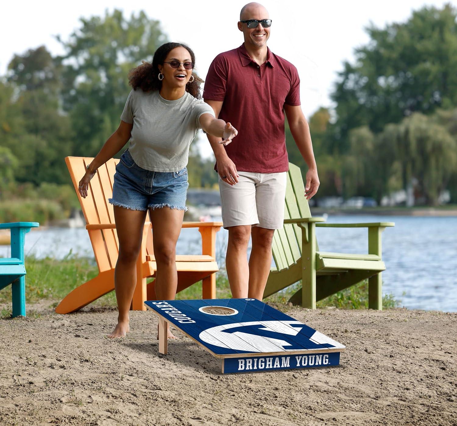 image:imageYouTheFan NCAA 2 x 3 Wood Cornhole Game with Logo BagsBYU Cougars