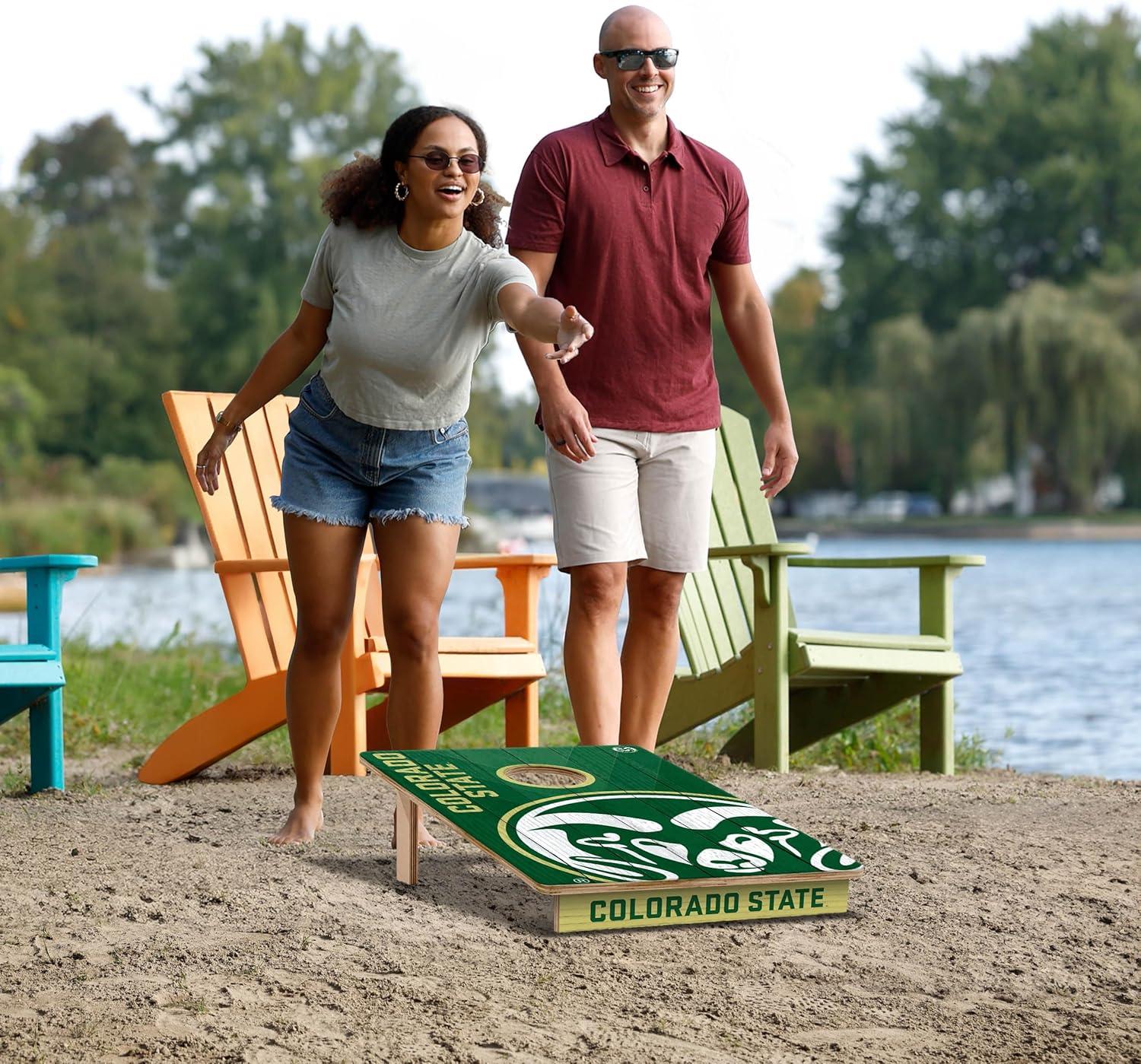 image:imageYouTheFan NCAA 2 x 3 Wood Cornhole Game with Logo BagsColorado State Rams