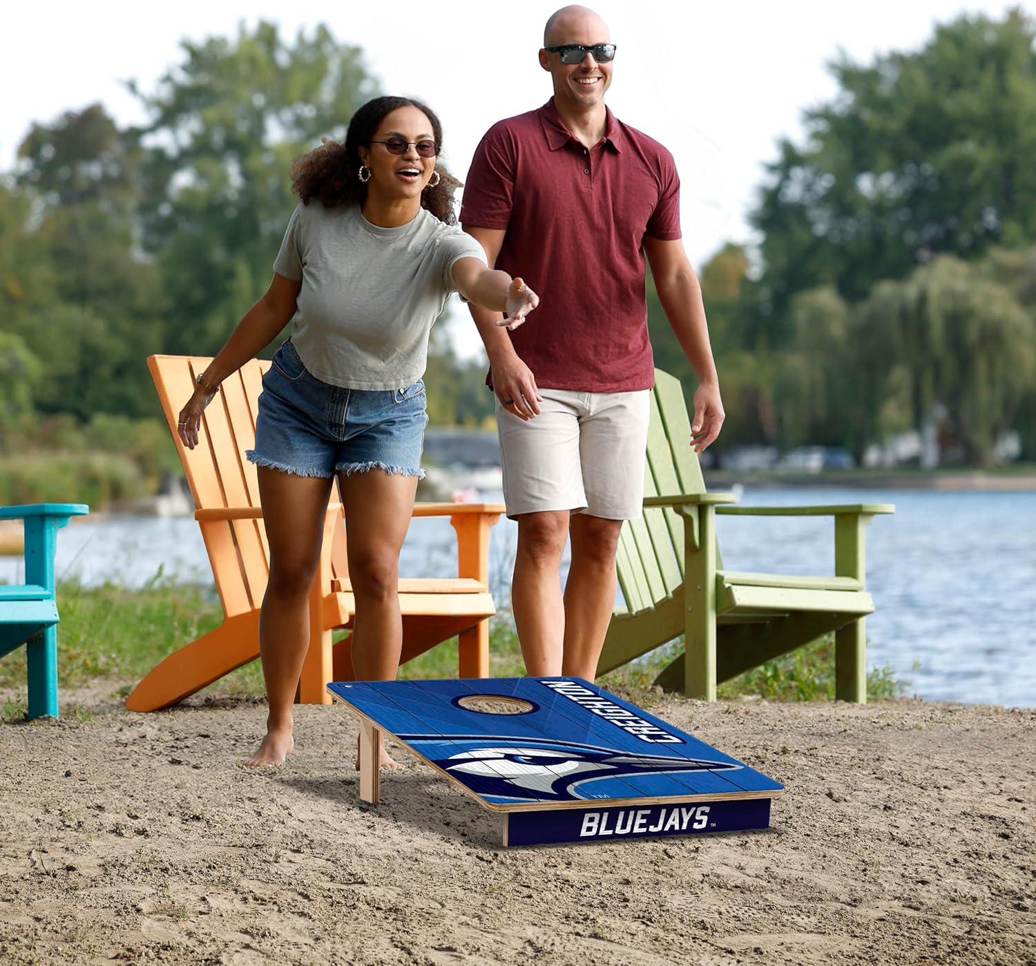 image:imageYouTheFan NCAA 2 x 3 Wood Cornhole Game with Logo BagsCreighton Bluejays