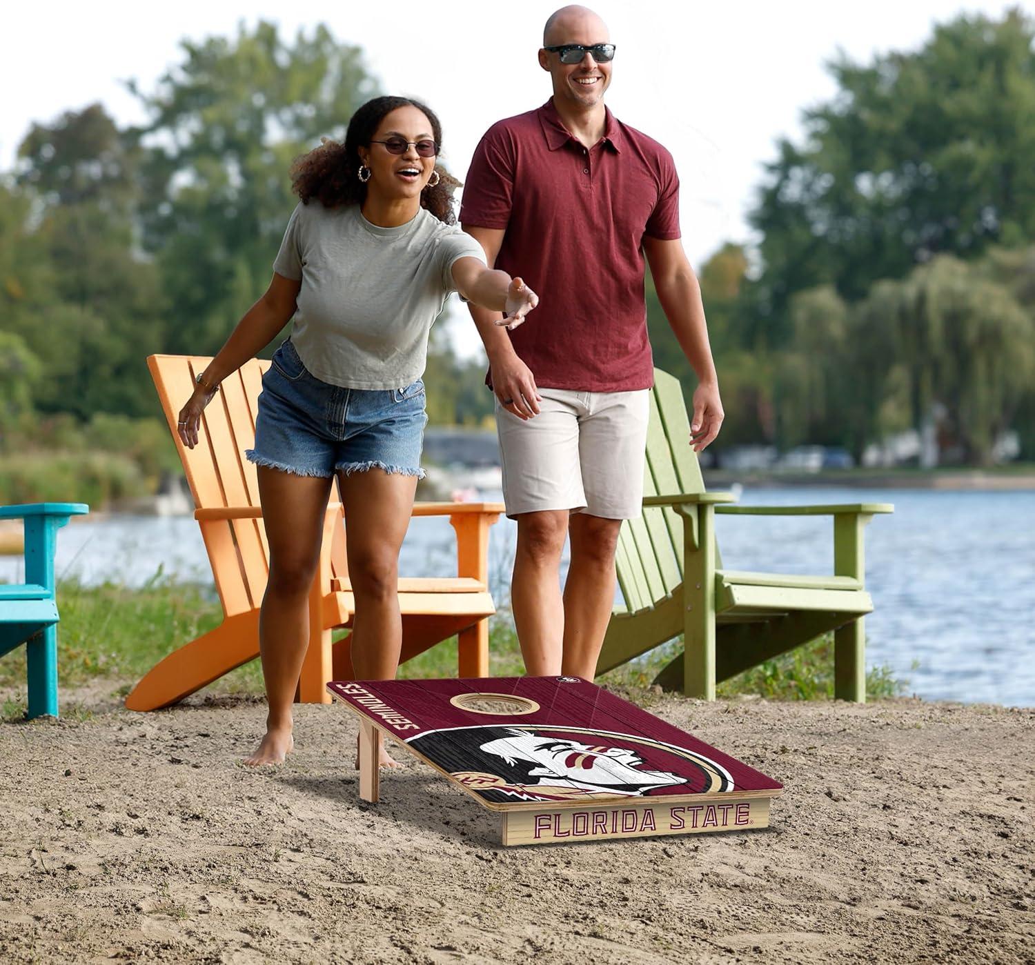 image:imageYouTheFan NCAA 2 x 3 Wood Cornhole Game with Logo BagsFlorida State Seminoles