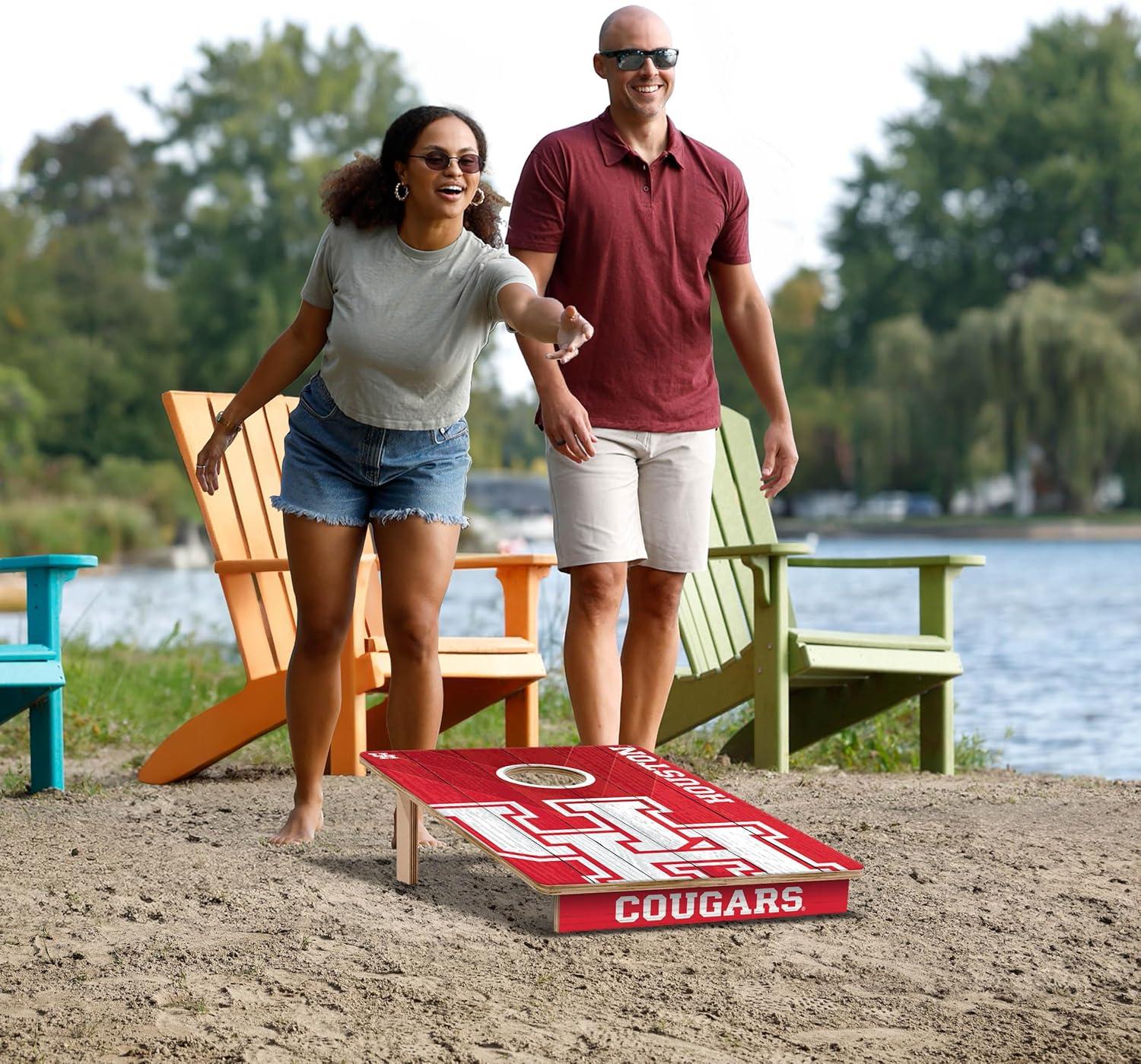 image:imageYouTheFan NCAA 2 x 3 Wood Cornhole Game with Logo BagsHouston Cougars