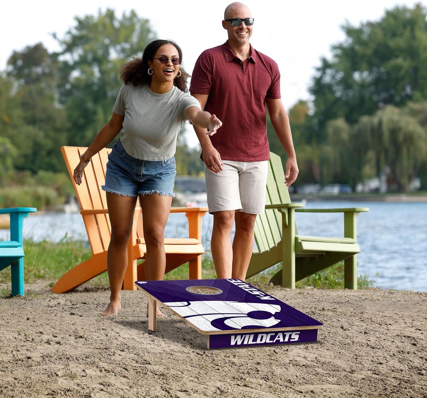 image:imageYouTheFan NCAA 2 x 3 Wood Cornhole Game with Logo BagsKansas State Wildcats