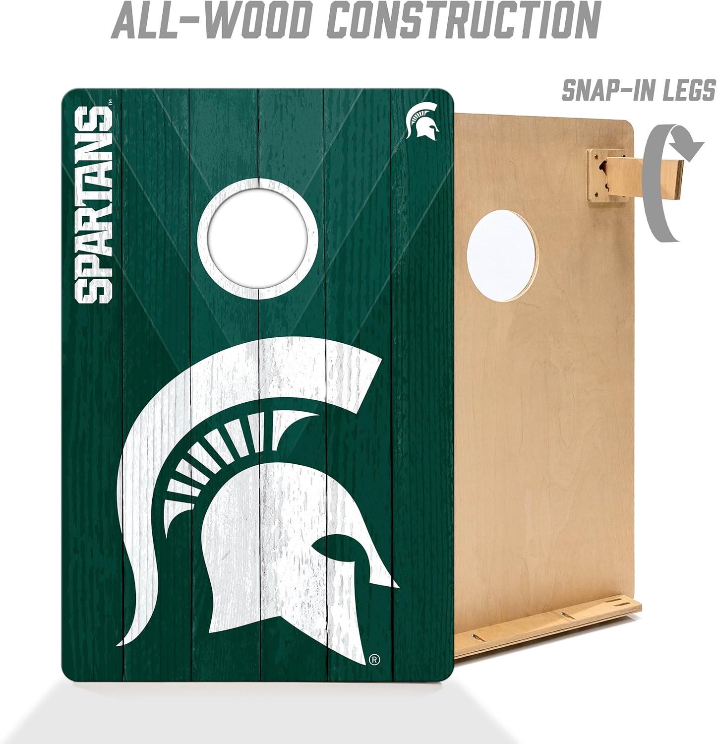 image:imageYouTheFan NCAA 2 x 3 Wood Cornhole Game with Logo BagsMichigan State Spartans