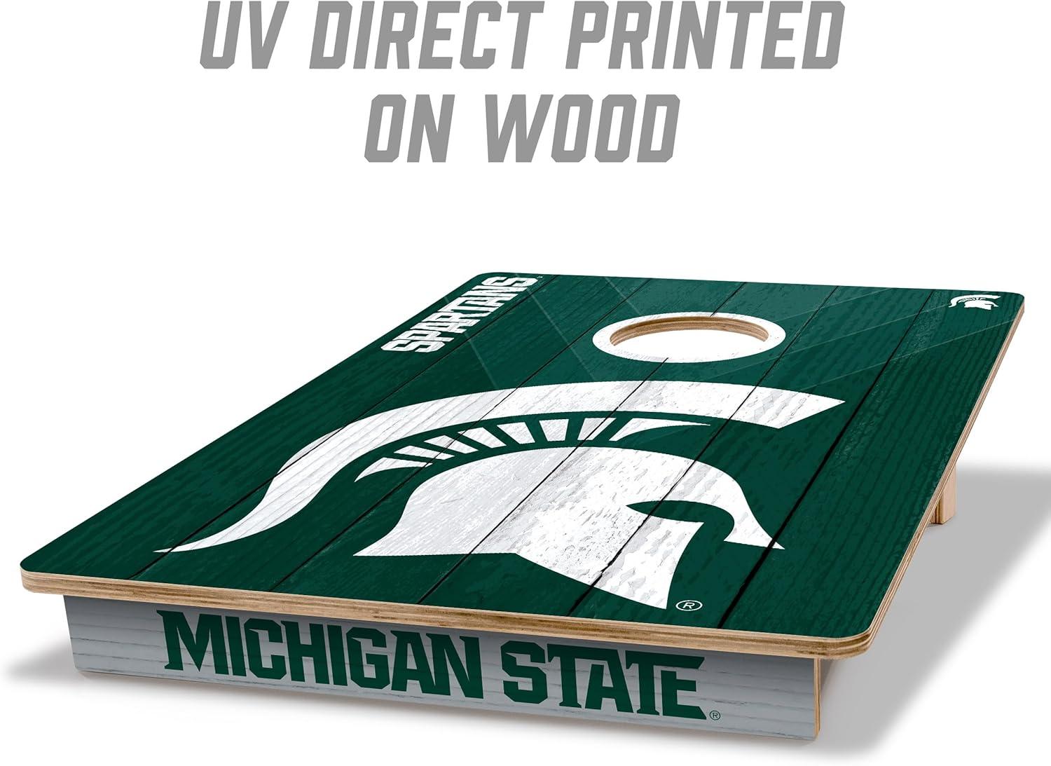 image:imageYouTheFan NCAA 2 x 3 Wood Cornhole Game with Logo BagsMichigan State Spartans