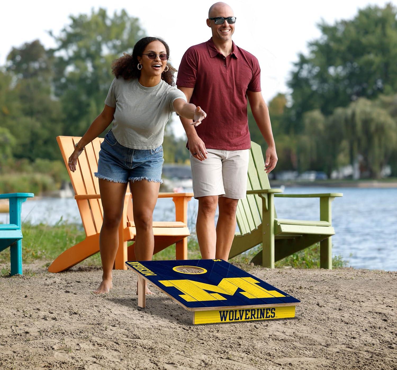 image:imageYouTheFan NCAA 2 x 3 Wood Cornhole Game with Logo BagsMichigan Wolverines