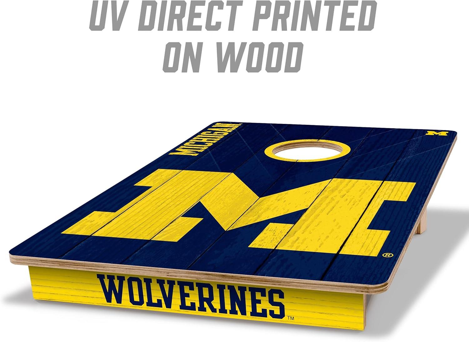 image:imageYouTheFan NCAA 2 x 3 Wood Cornhole Game with Logo BagsMichigan Wolverines