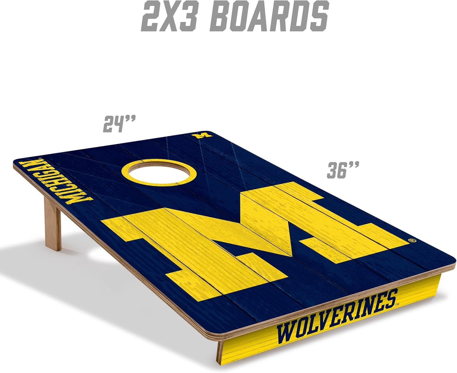 image:imageYouTheFan NCAA 2 x 3 Wood Cornhole Game with Logo BagsMichigan Wolverines