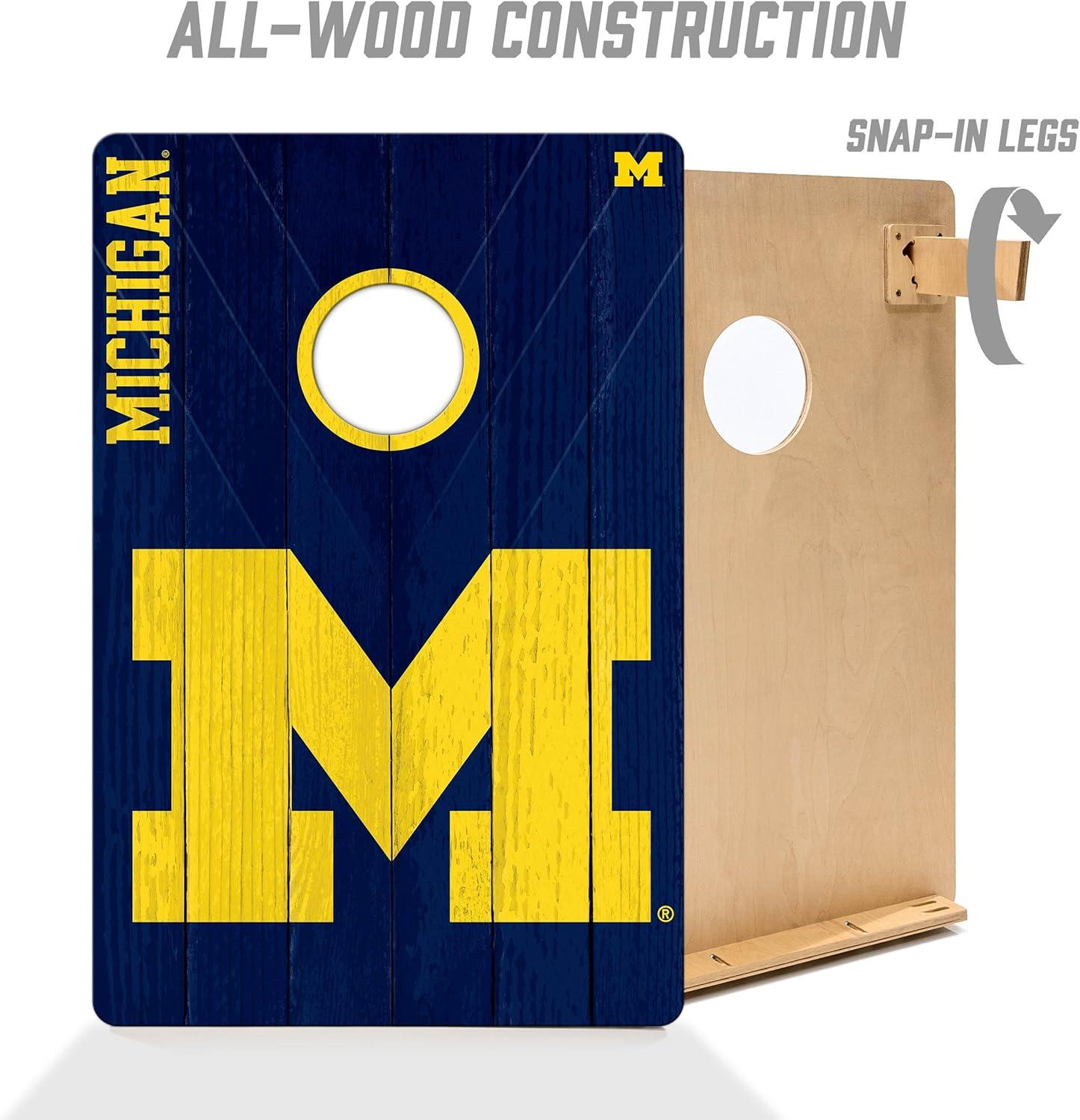 image:imageYouTheFan NCAA 2 x 3 Wood Cornhole Game with Logo BagsMichigan Wolverines