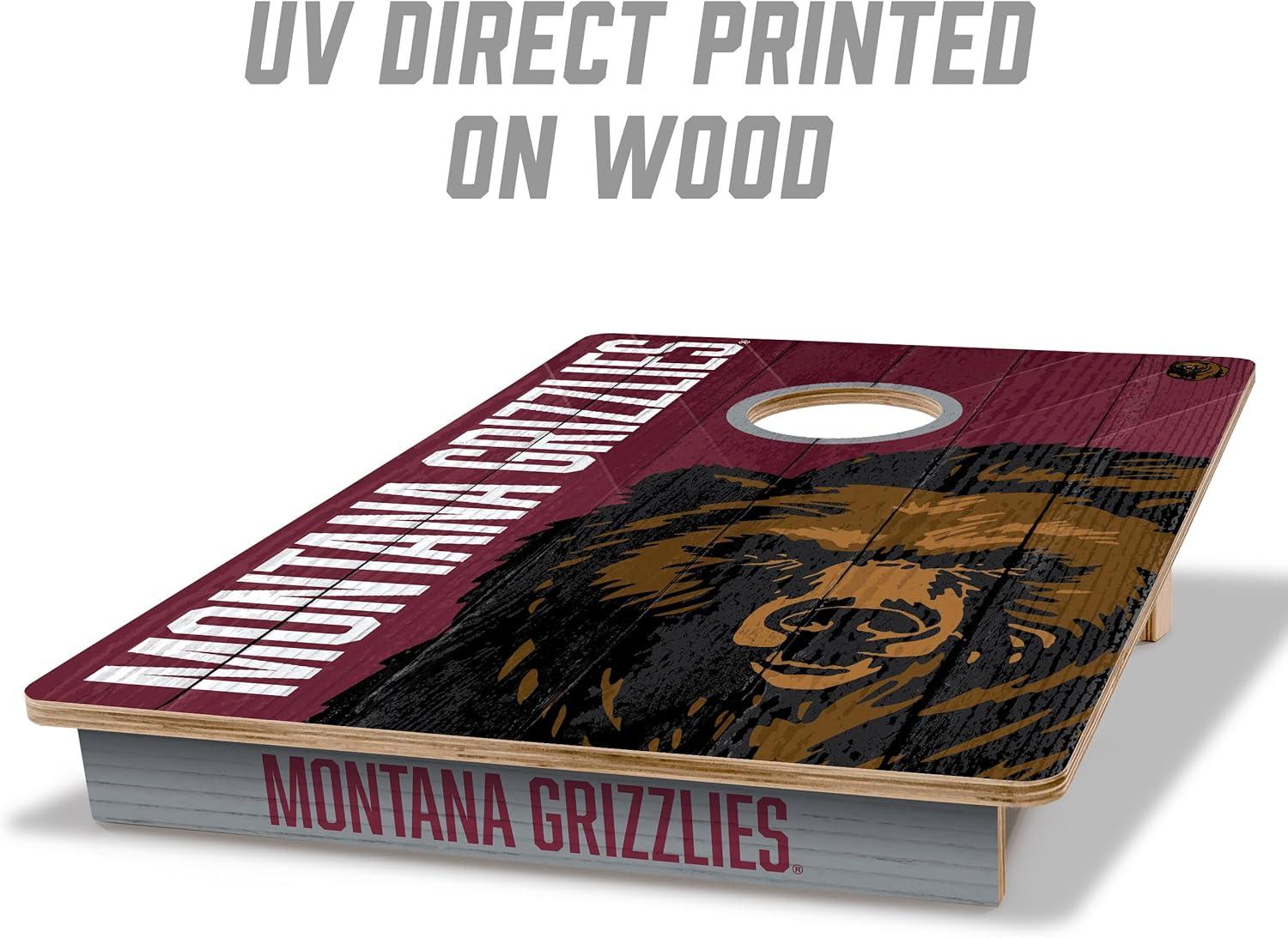 image:imageYouTheFan NCAA 2 x 3 Wood Cornhole Game with Logo BagsMontana Grizzlies