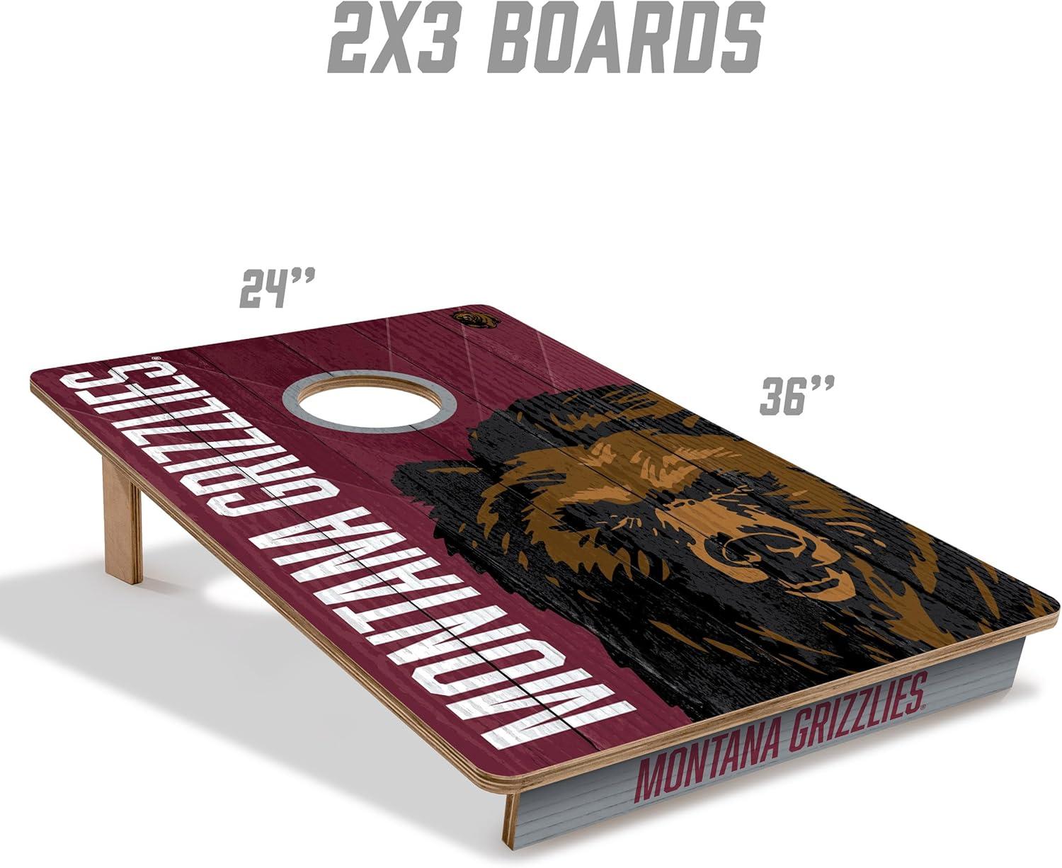image:imageYouTheFan NCAA 2 x 3 Wood Cornhole Game with Logo BagsMontana Grizzlies