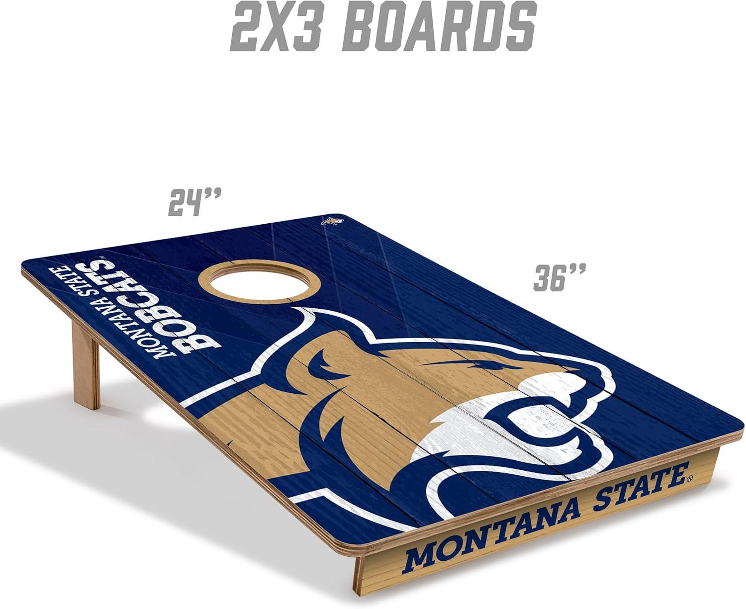 image:imageYouTheFan NCAA 2 x 3 Wood Cornhole Game with Logo BagsMontana State Bobcats