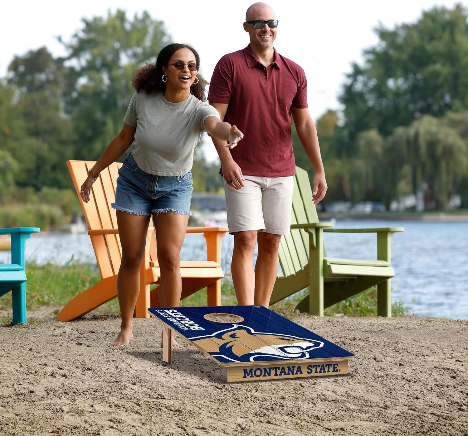 image:imageYouTheFan NCAA 2 x 3 Wood Cornhole Game with Logo BagsMontana State Bobcats