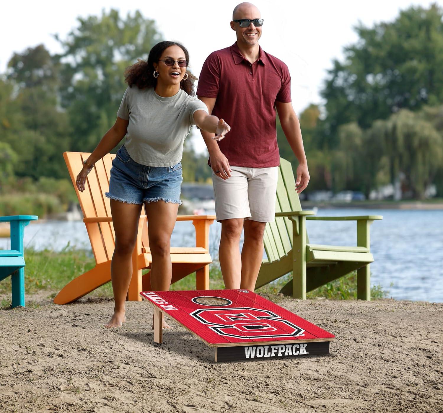 image:imageYouTheFan NCAA 2 x 3 Wood Cornhole Game with Logo BagsNC State Wolfpack