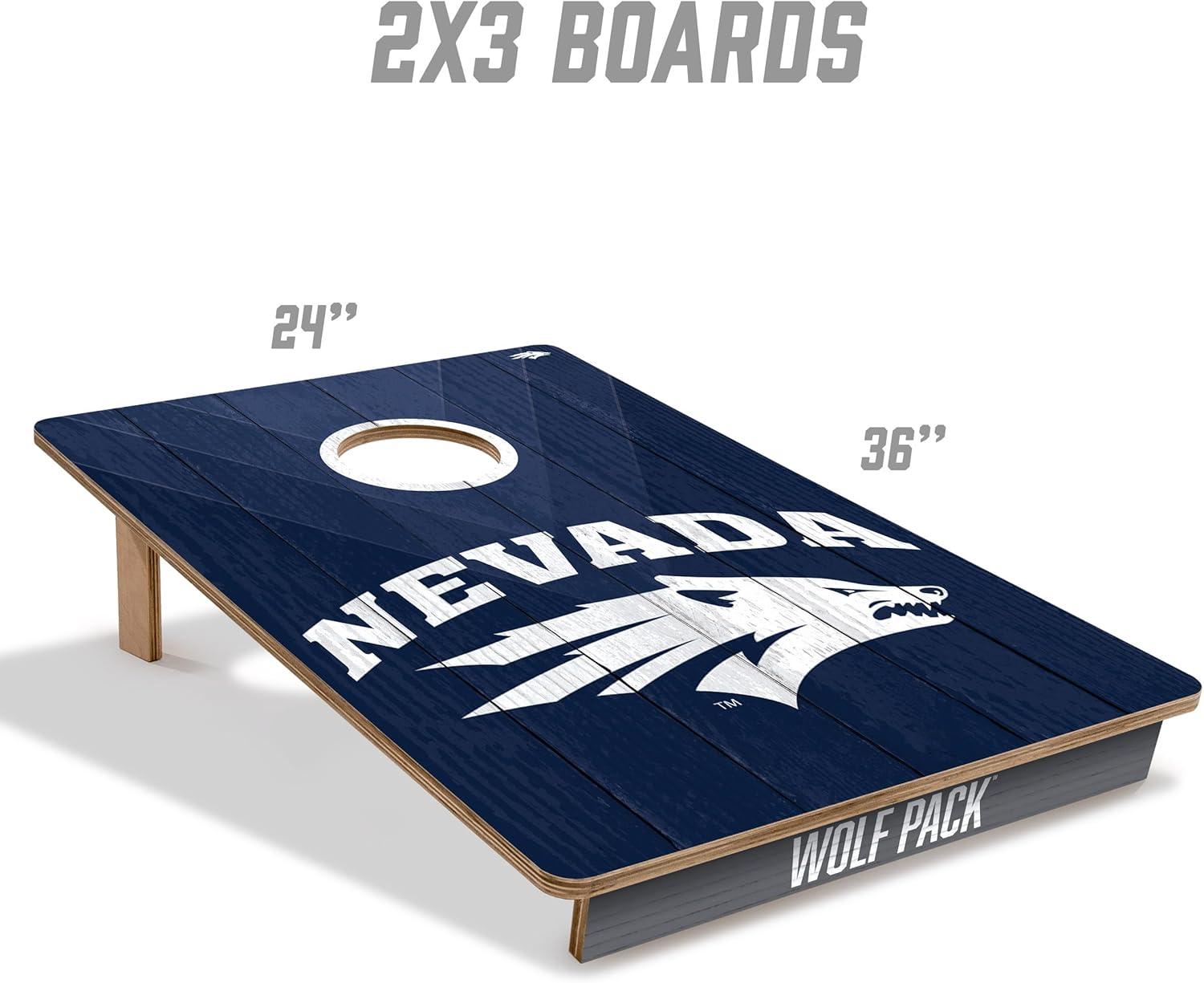 image:imageYouTheFan NCAA 2 x 3 Wood Cornhole Game with Logo BagsNevada Wolf Pack