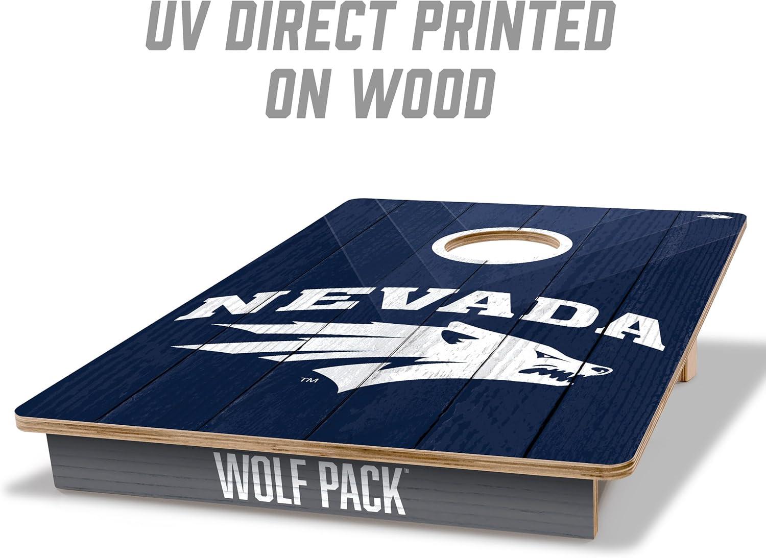 image:imageYouTheFan NCAA 2 x 3 Wood Cornhole Game with Logo BagsNevada Wolf Pack
