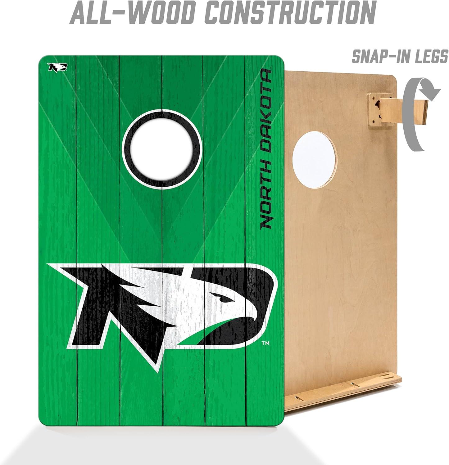 image:imageYouTheFan NCAA 2 x 3 Wood Cornhole Game with Logo BagsNorth Dakota Fighting Hawk